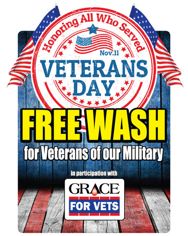 Veteran's Day Free Wash Holiday Antenna